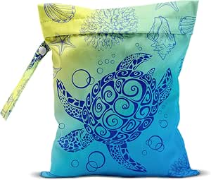 Wet Bags - Blue/Yellow Turtles
