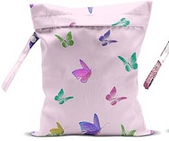 Wet Bag - Butterfly with Pink Background