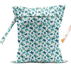 Wet Bags - Teal Butterfly with White background