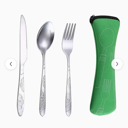 Stainless steel portable Cutlery - Green